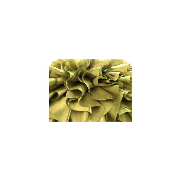 PIER ONE Satin Square Ruffle 16"Sage Green Pillow (2) Luxurious Soft Zip Back - Picture 1 of 6